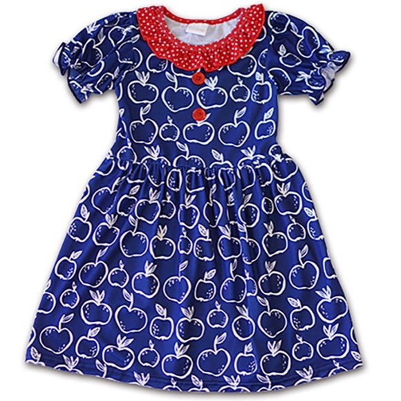 Honeydew USA Other - 🍎 HoneydewUSA Puff Sleeve Girls Apple Dress 🍎